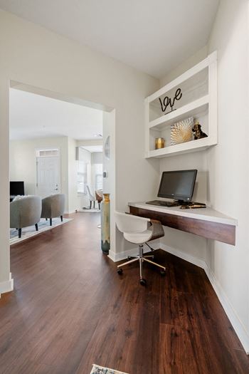 Built-in desk space